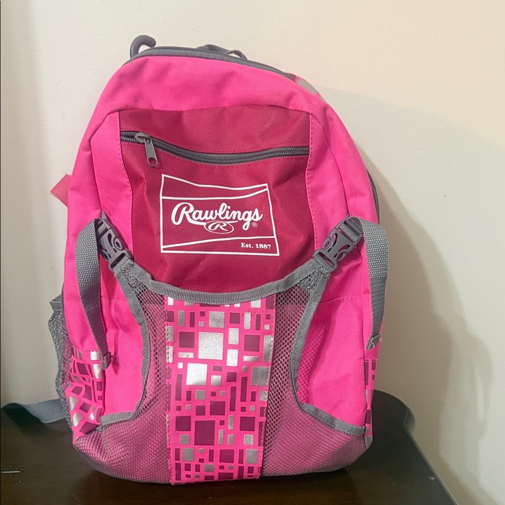Rawlings Youth Pink and Gray Backpack